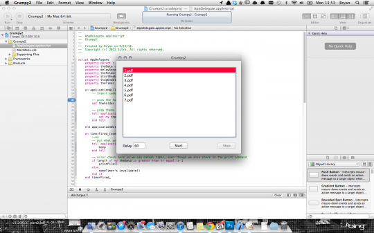 For a fun evening, teach yourself Applescript Objective-C. This will power our "Grumpy Printer".