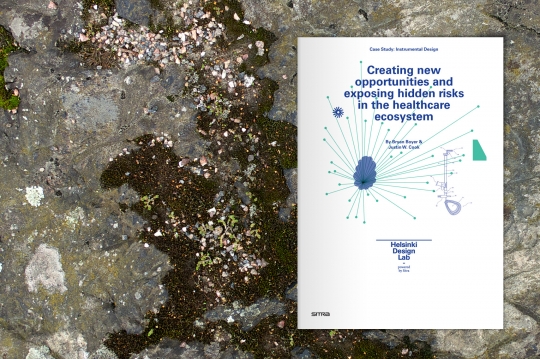 Download Instrumental Design <a href="http://www.helsinkidesignlab.org/files/360/original.pdf">as a PDF</a>, <a href="http://www.lulu.com/content/paperback-book/instrumental-design-creating-new-opportunities-and-exposing-hidden-risks-in-the-healthcare-ecosystem/13355431">order a printed copy</a>, or <a href="http://www.helsinkidesignlab.org/casestudies/instrumental-design">view online</a>.