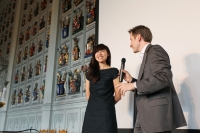 Helen Han introducing her film, Tending The Garden City. Photo: Pekka Mustonen